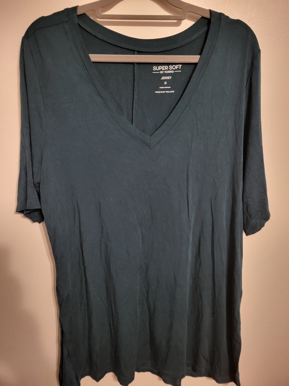 torrid Teal 0x V-Neck Jersey Short Sleeve Top Blue/green